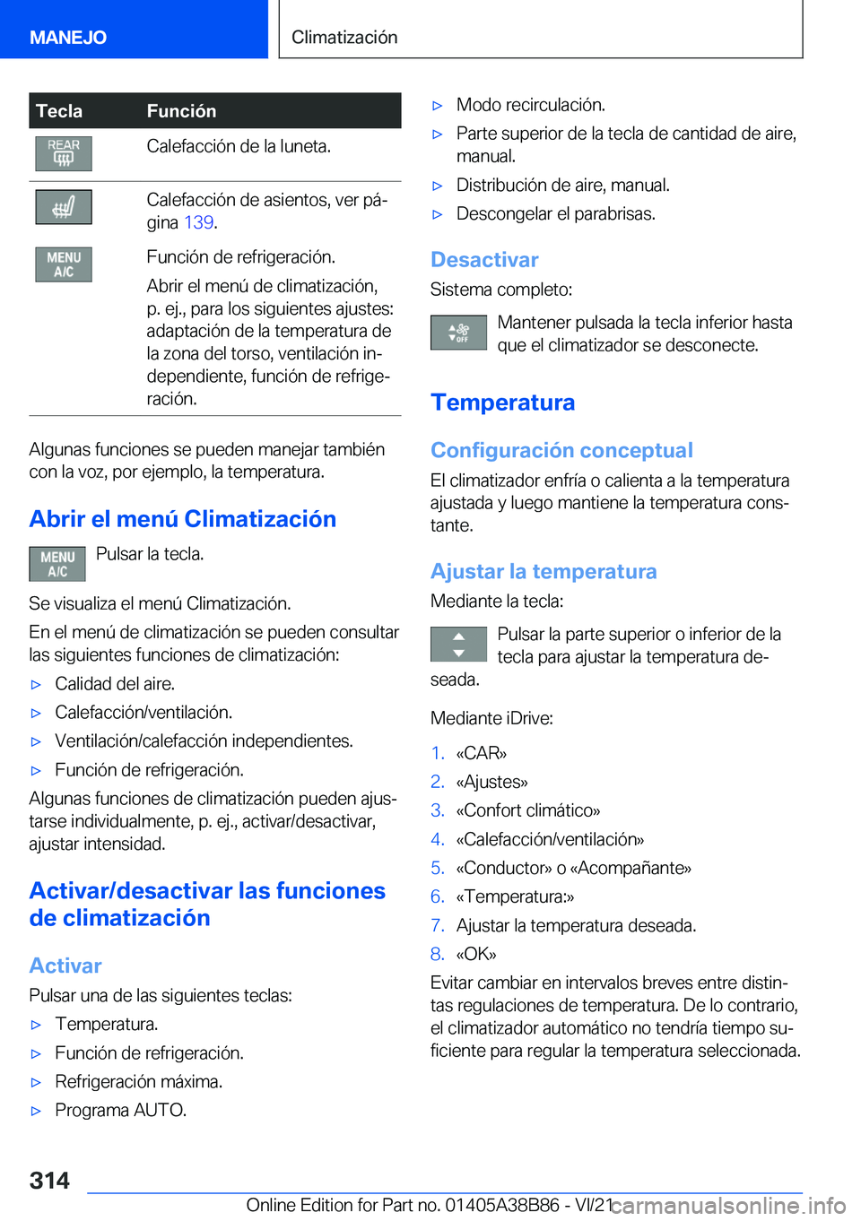 BMW M4 2022  Manuales de Empleo (in Spanish) �T�e�c�l�a�F�u�n�c�i�