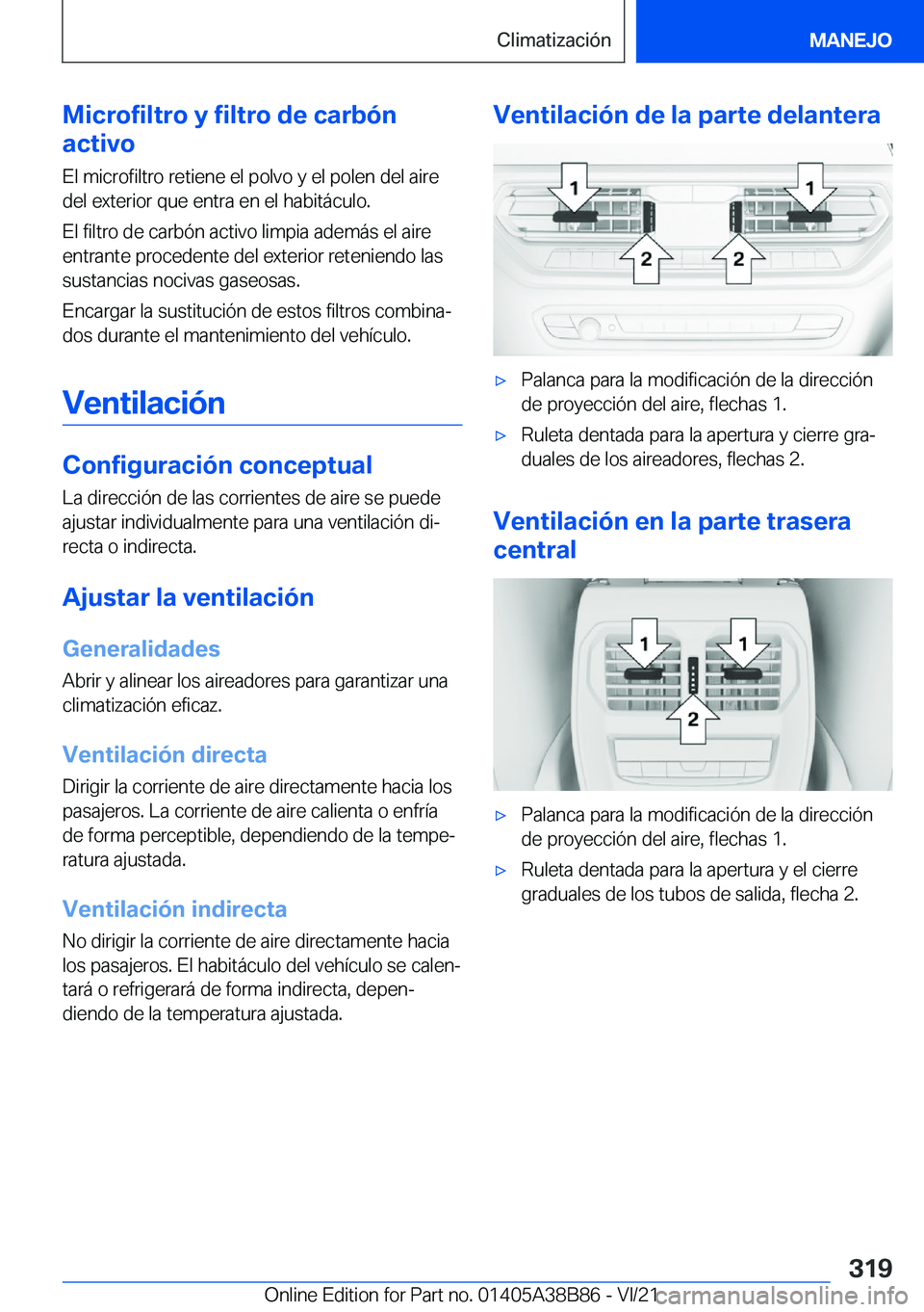 BMW M4 2022  Manuales de Empleo (in Spanish) �M�i�c�r�o�f�i�l�t�r�o��y��f�i�l�t�r�o��d�e��c�a�r�b�