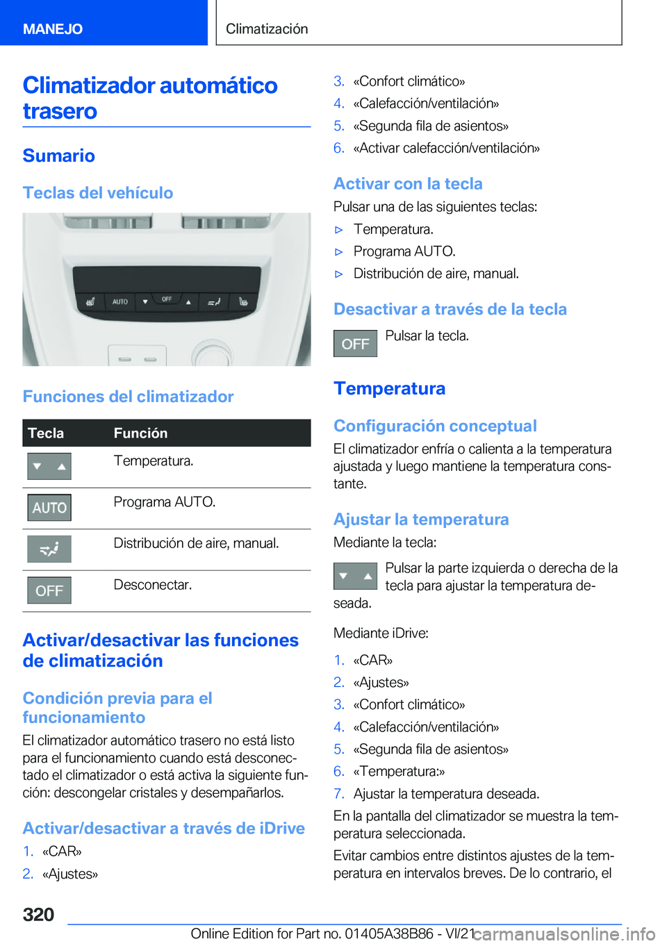 BMW M4 2022  Manuales de Empleo (in Spanish) �C�l�i�m�a�t�i�z�a�d�o�r��a�u�t�o�m�