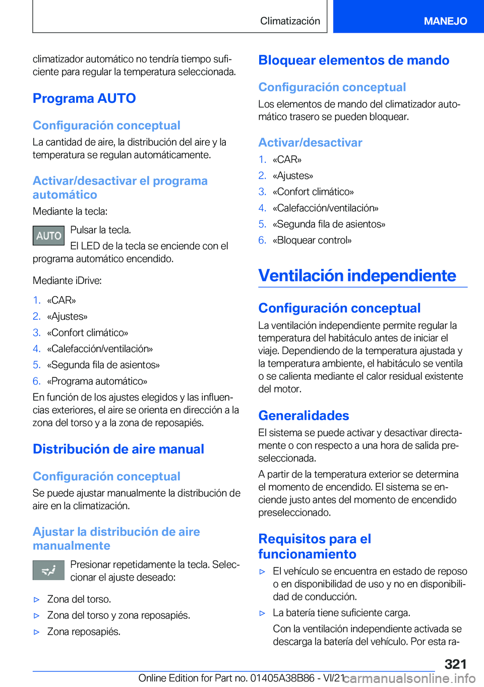 BMW M4 2022  Manuales de Empleo (in Spanish) �c�l�i�m�a�t�i�z�a�d�o�r��a�u�t�o�m�