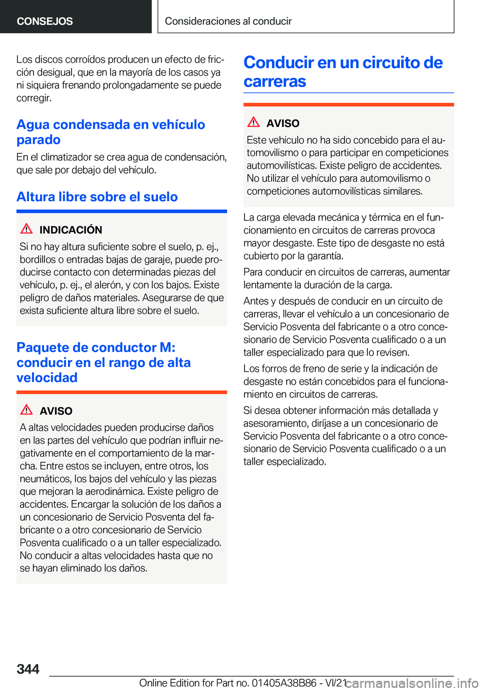 BMW M4 2022  Manuales de Empleo (in Spanish) �L�o�s��d�i�s�c�o�s��c�o�r�r�o�