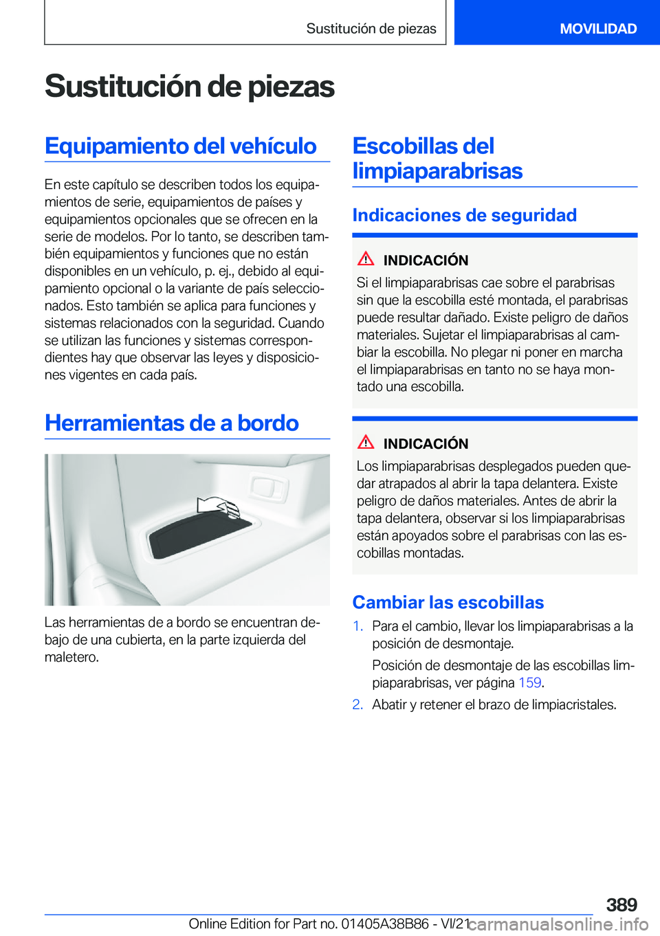 BMW M4 2022  Manuales de Empleo (in Spanish) �S�u�s�t�i�t�u�c�i�