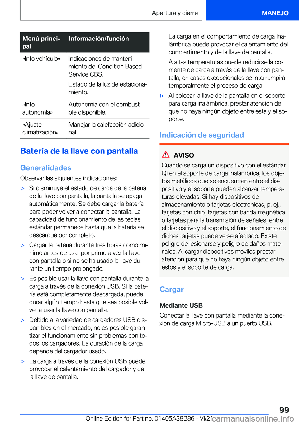 BMW M4 2022  Manuales de Empleo (in Spanish) �M�e�n�