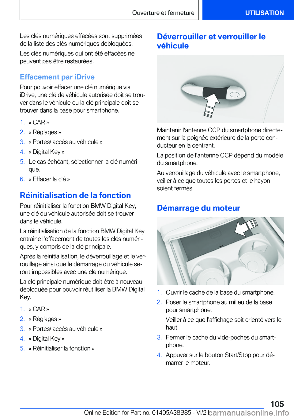 BMW M4 2022  Notices Demploi (in French) �L�e�s��c�l�é�s��n�u�m�é�r�i�q�u�e�s��e�f�f�a�c�é�e�s��s�o�n�t��s�u�p�p�r�i�m�é�e�s�d�e��l�a��l�i�s�t�e��d�e�s��c�l�é�s��n�u�m�é�r�i�q�u�e�s��d�é�b�l�o�q�u�é�e�s�.
�L�e�s��c�l�é�s
