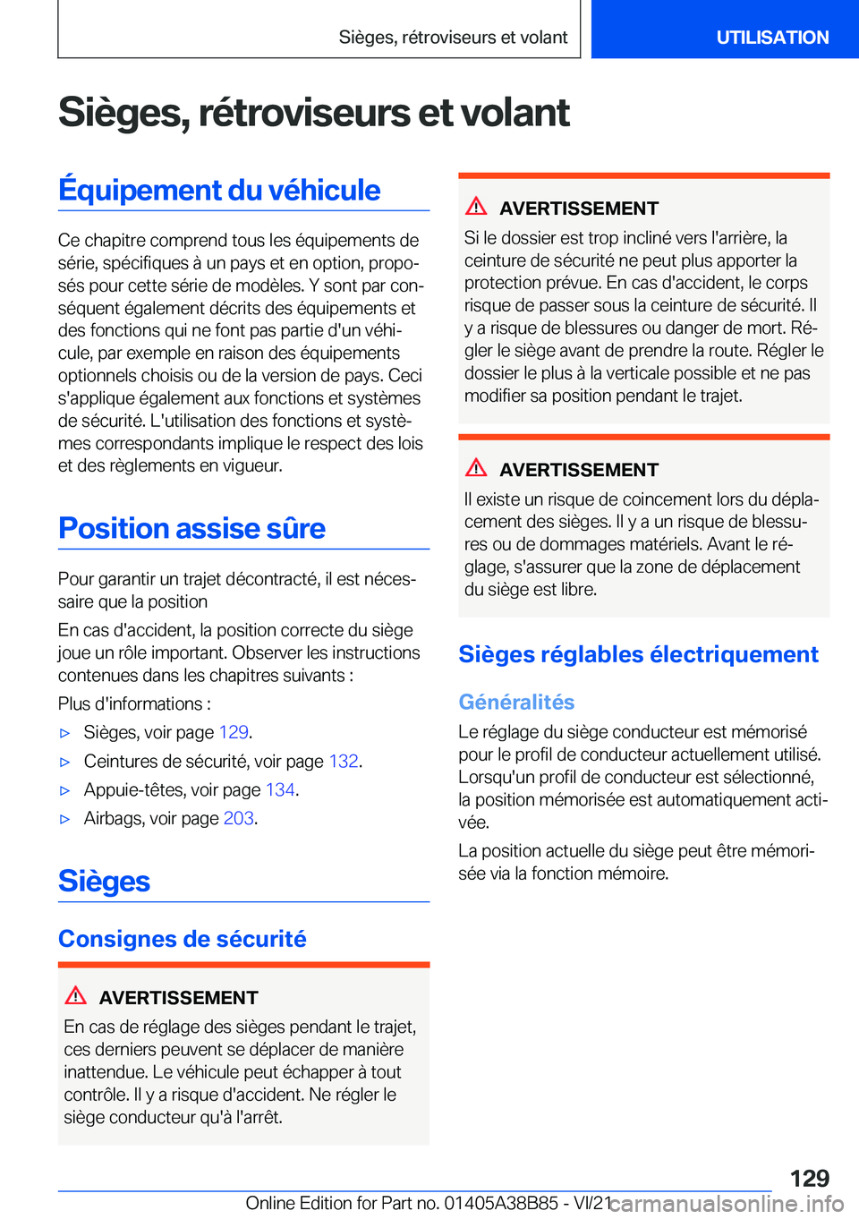 BMW M4 2022  Notices Demploi (in French) �S�i�è�g�e�s�,��r�é�t�r�o�v�i�s�e�u�r�s��e�t��v�o�l�a�n�t�