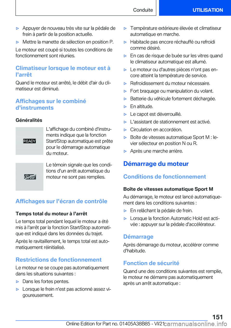BMW M4 2022  Notices Demploi (in French) 'x�A�p�p�u�y�e�r��d�e��n�o�u�v�e�a�u��t�r�è�s��v�i�t�e��s�u�r��l�a��p�é�d�a�l�e��d�e
�f�r�e�i�n��