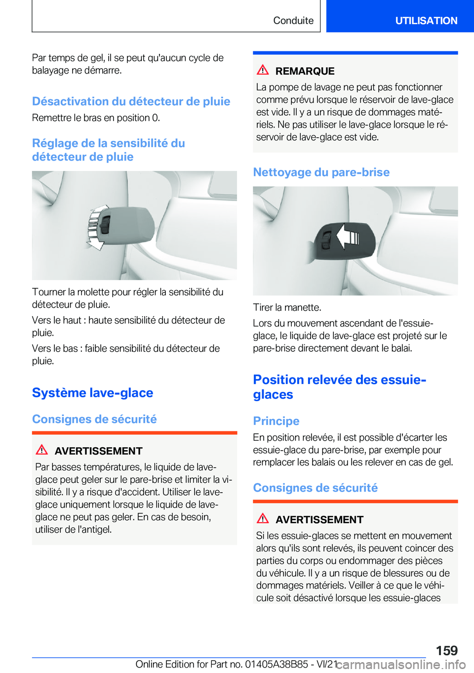 BMW M4 2022  Notices Demploi (in French) �P�a�r��t�e�m�p�s��d�e��g�e�l�,��i�l��s�e��p�e�u�t��q�u�'�a�u�c�u�n��c�y�c�l�e��d�e
�b�a�l�a�y�a�g�e��n�e��d�é�m�a�r�r�e�.
�D�é�s�a�c�t�i�v�a�t�i�o�n��d�u��d�é�t�e�c�t�e�u�r��d�e�
