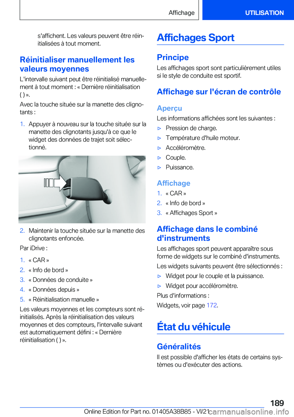 BMW M4 2022  Notices Demploi (in French) �s�'�a�f�f�i�c�h�e�n�t�.��L�e�s��v�a�l�e�u�r�s��p�e�u�v�e�n�t��ê�t�r�e��r�é�i�nj�i�t�i�a�l�i�s�é�e�s��
