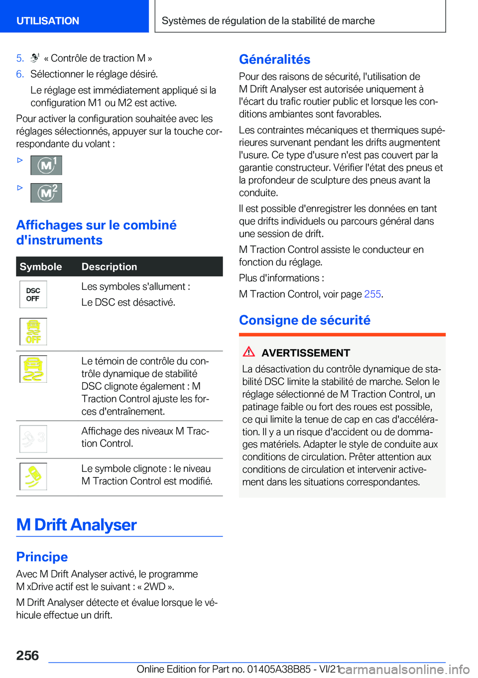 BMW M4 2022  Notices Demploi (in French) �5�.���k��C�o�n�t�r�