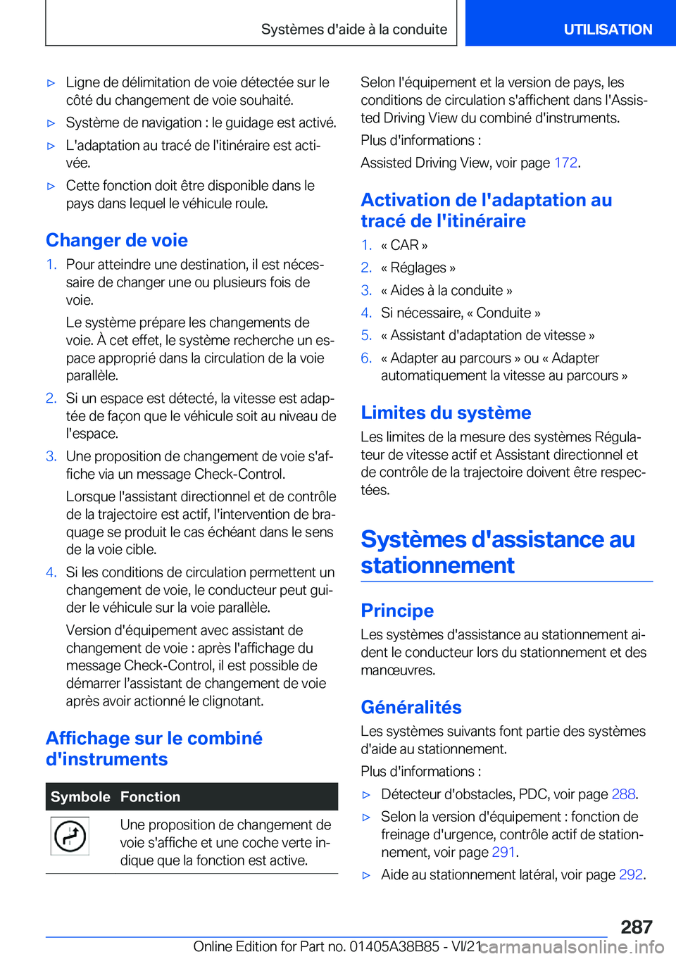 BMW M4 2022  Notices Demploi (in French) 'x�L�i�g�n�e��d�e��d�é�l�i�m�i�t�a�t�i�o�n��d�e��v�o�i�e��d�é�t�e�c�t�é�e��s�u�r��l�e�c�