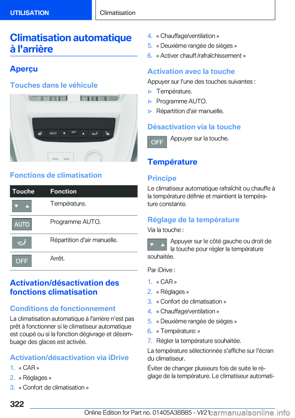 BMW M4 2022  Notices Demploi (in French) �C�l�i�m�a�t�i�s�a�t�i�o�n��a�u�t�o�m�a�t�i�q�u�e�