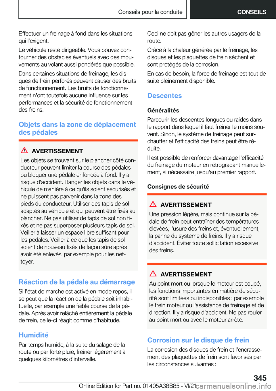 BMW M4 2022  Notices Demploi (in French) �E�f�f�e�c�t�u�e�r��u�n��f�r�e�i�n�a�g�e��