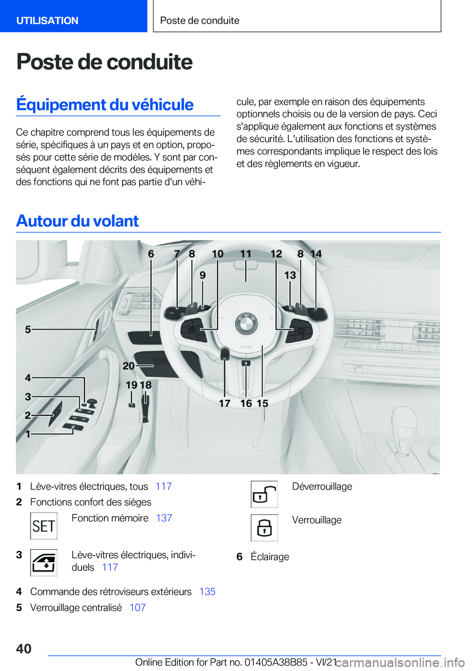 BMW M4 2022  Notices Demploi (in French) �P�o�s�t�e��d�e��c�o�n�d�u�i�t�e�