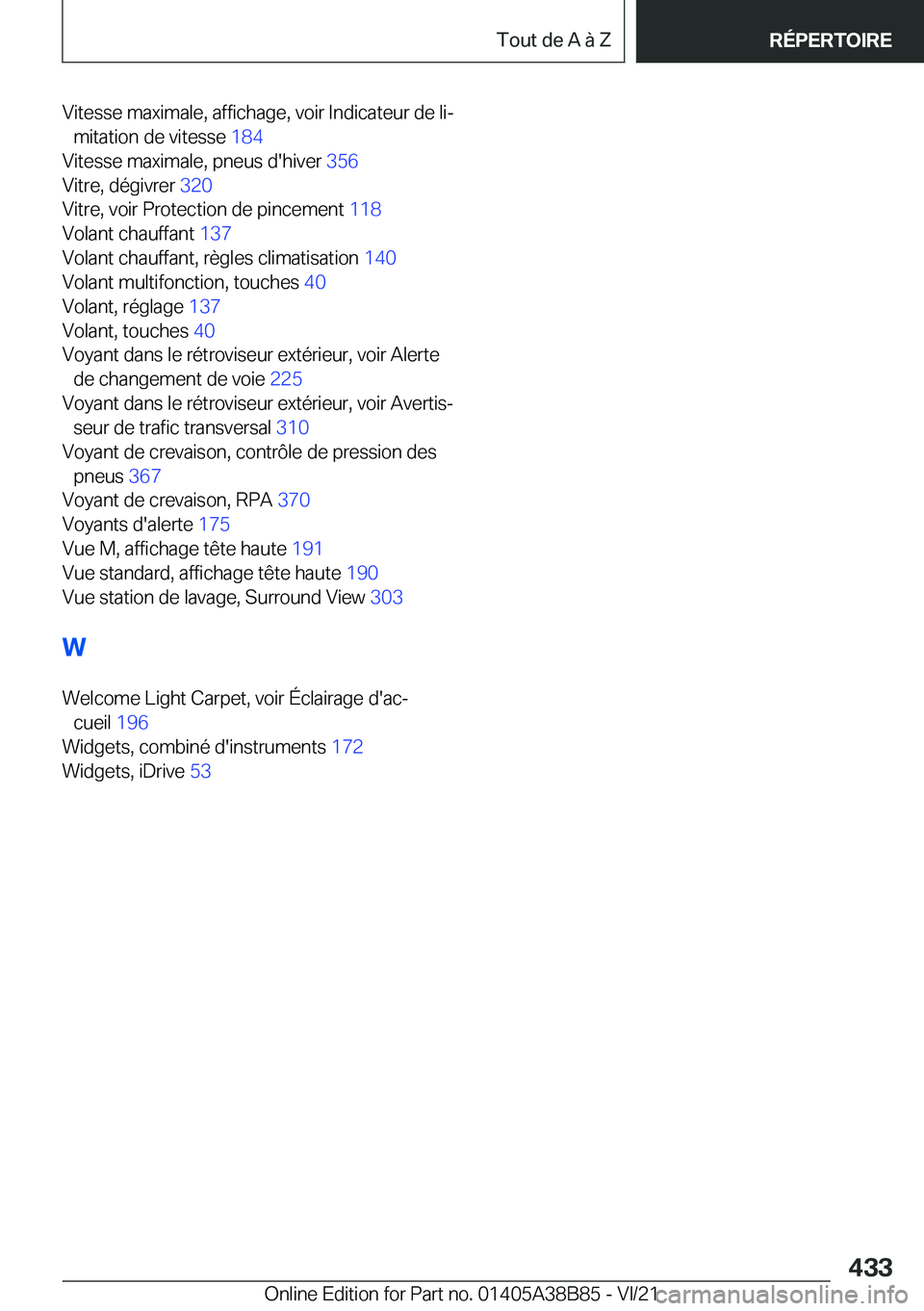 BMW M4 2022  Notices Demploi (in French) �V�i�t�e�s�s�e��m�a�x�i�m�a�l�e�,��a�f�f�i�c�h�a�g�e�,��v�o�i�r��I�n�d�i�c�a�t�e�u�r��d�e��l�ij�m�i�t�a�t�i�o�n��d�e��v�i�t�e�s�s�e� �1�8�4�
�V�i�t�e�s�s�e��m�a�x�i�m�a�l�e�,��p�n�e�u�s�