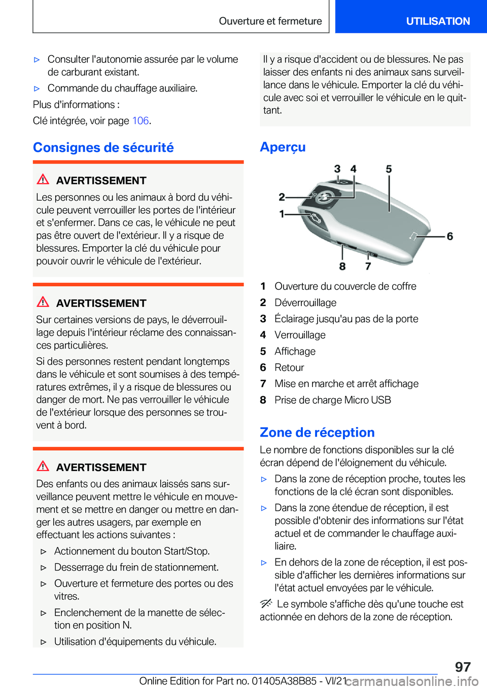 BMW M4 2022  Notices Demploi (in French) 'x�C�o�n�s�u�l�t�e�r��l�'�a�u�t�o�n�o�m�i�e��a�s�s�u�r�é�e��p�a�r��l�e��v�o�l�u�m�e�d�e��c�a�r�b�u�r�a�n�t��e�x�i�s�t�a�n�t�.'x�C�o�m�m�a�n�d�e��d�u��c�h�a�u�f�f�a�g�e��a�u�x�i�