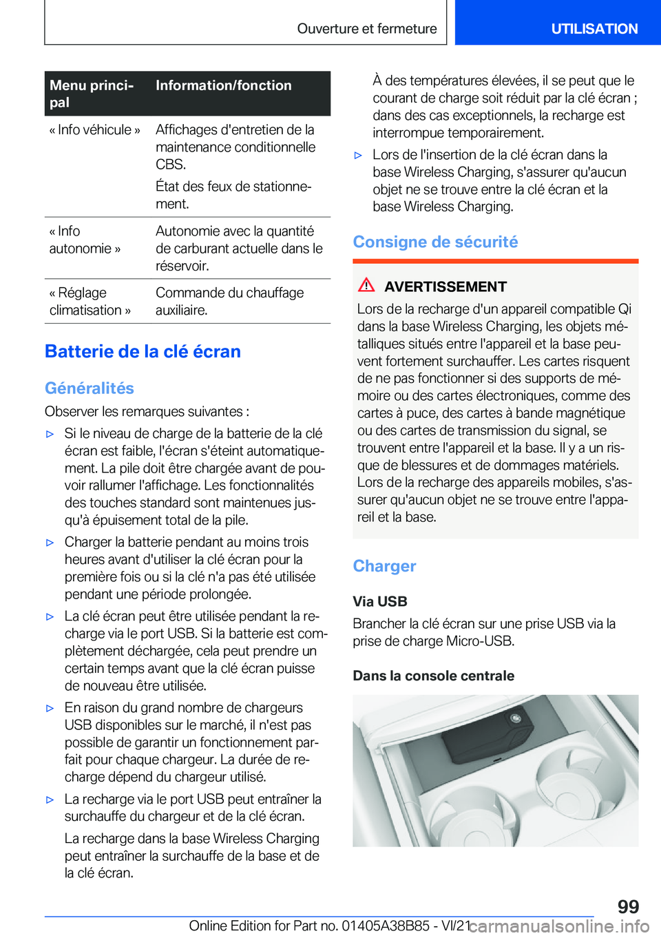 BMW M4 2022  Notices Demploi (in French) �M�e�n�u��p�r�i�n�c�ij
�p�a�l�I�n�f�o�r�m�a�t�i�o�n�/�f�o�n�c�t�i�o�n�k��I�n�f�o��v�é�h�i�c�u�l�e��{�A�f�f�i�c�h�a�g�e�s��d�'�e�n�t�r�e�t�i�e�n��d�e��l�a
�m�a�i�n�t�e�n�a�n�c�e��c�o�n�d�