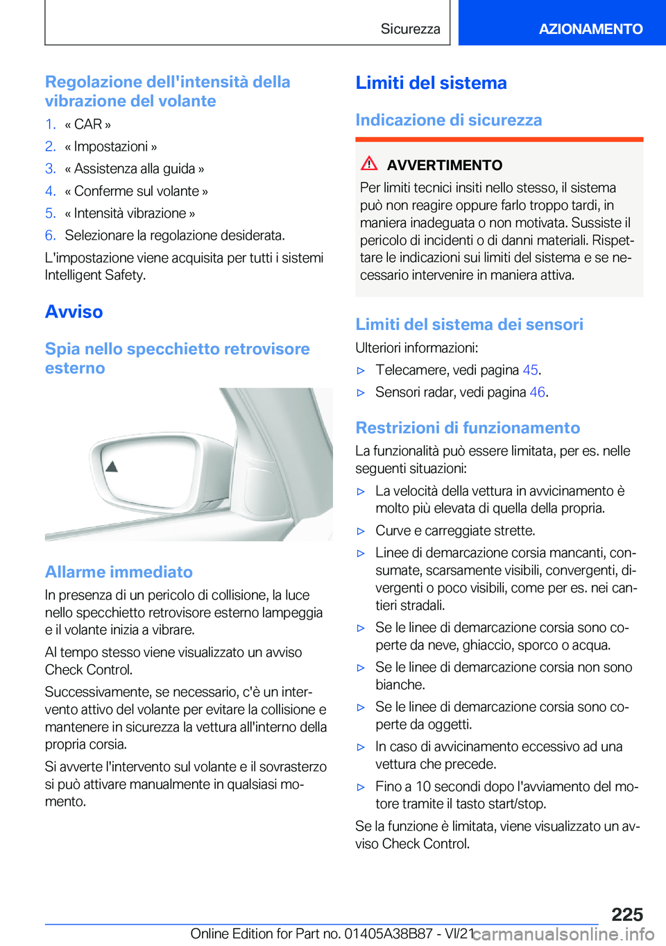 BMW M4 2022  Libretti Di Uso E manutenzione (in Italian) �R�e�g�o�l�a�z�i�o�n�e��d�e�l�l�'�i�n�t�e�n�s�i�t�