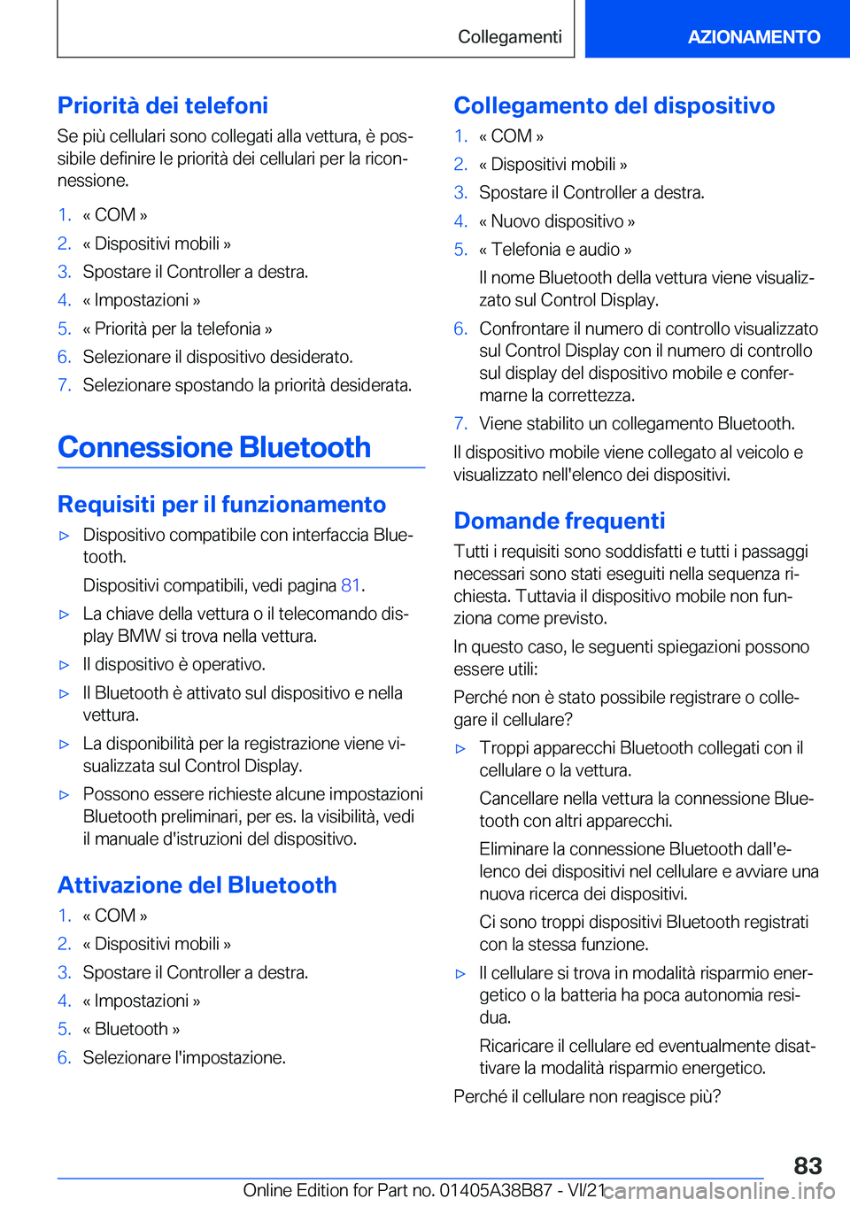 BMW M4 2022  Libretti Di Uso E manutenzione (in Italian) �P�r�i�o�r�i�t�