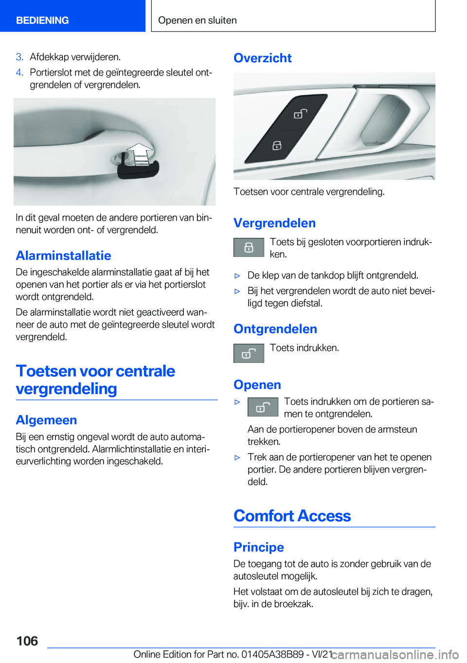 BMW M4 2022  Instructieboekjes (in Dutch) �3�.�A�f�d�e�k�k�a�p��v�e�r�w�i�j�d�e�r�e�n�.�4�.�P�o�r�t�i�e�r�s�l�o�t��m�e�t��d�e��g�e�