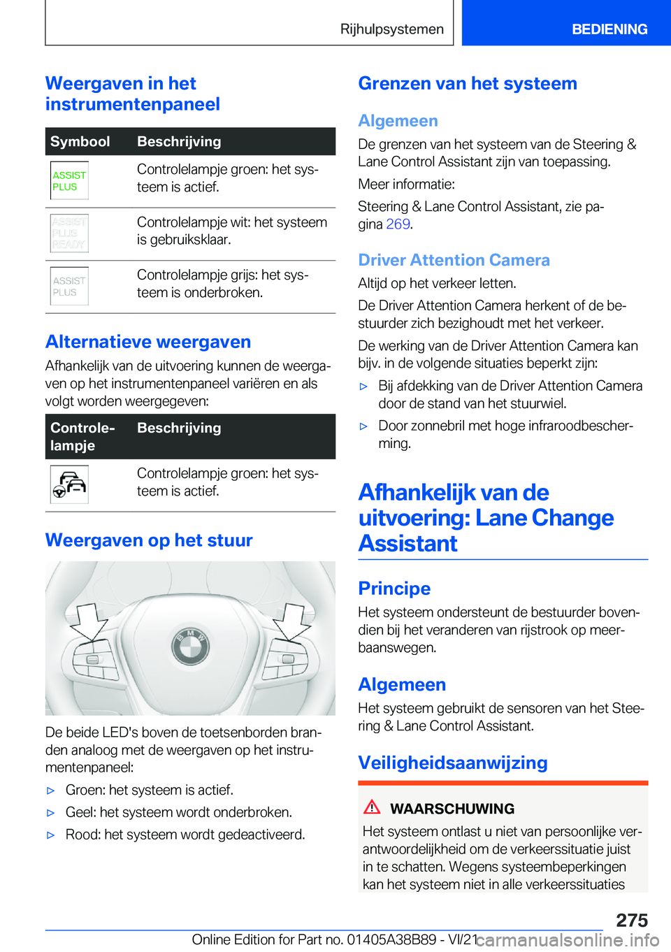 BMW M4 2022  Instructieboekjes (in Dutch) �W�e�e�r�g�a�v�e�n��i�n��h�e�t
�i�n�s�t�r�u�m�e�n�t�e�n�p�a�n�e�e�l�S�y�m�b�o�o�l�B�e�s�c�h�r�i�j�v�i�n�g�C�o�n�t�r�o�l�e�l�a�m�p�j�e��g�r�o�e�n�:��h�e�t��s�y�sj
�t�e�e�m��i�s��a�c�t�i�e�f�.�C