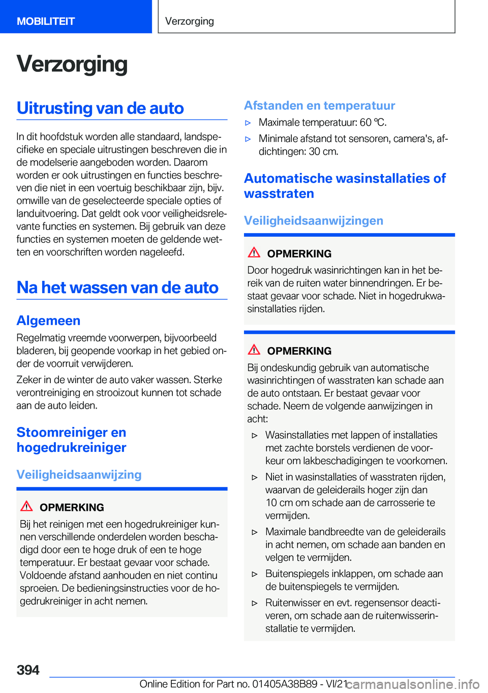 BMW M4 2022  Instructieboekjes (in Dutch) �V�e�r�z�o�r�g�i�n�g�U�i�t�r�u�s�t�i�n�g��v�a�n��d�e��a�u�t�o
�I�n��d�i�t��h�o�o�f�d�s�t�u�k��w�o�r�d�e�n��a�l�l�e��s�t�a�n�d�a�a�r�d�,��l�a�n�d�s�p�ej�c�i�f�i�e�k�e��e�n��s�p�e�c�i�a�l�e�