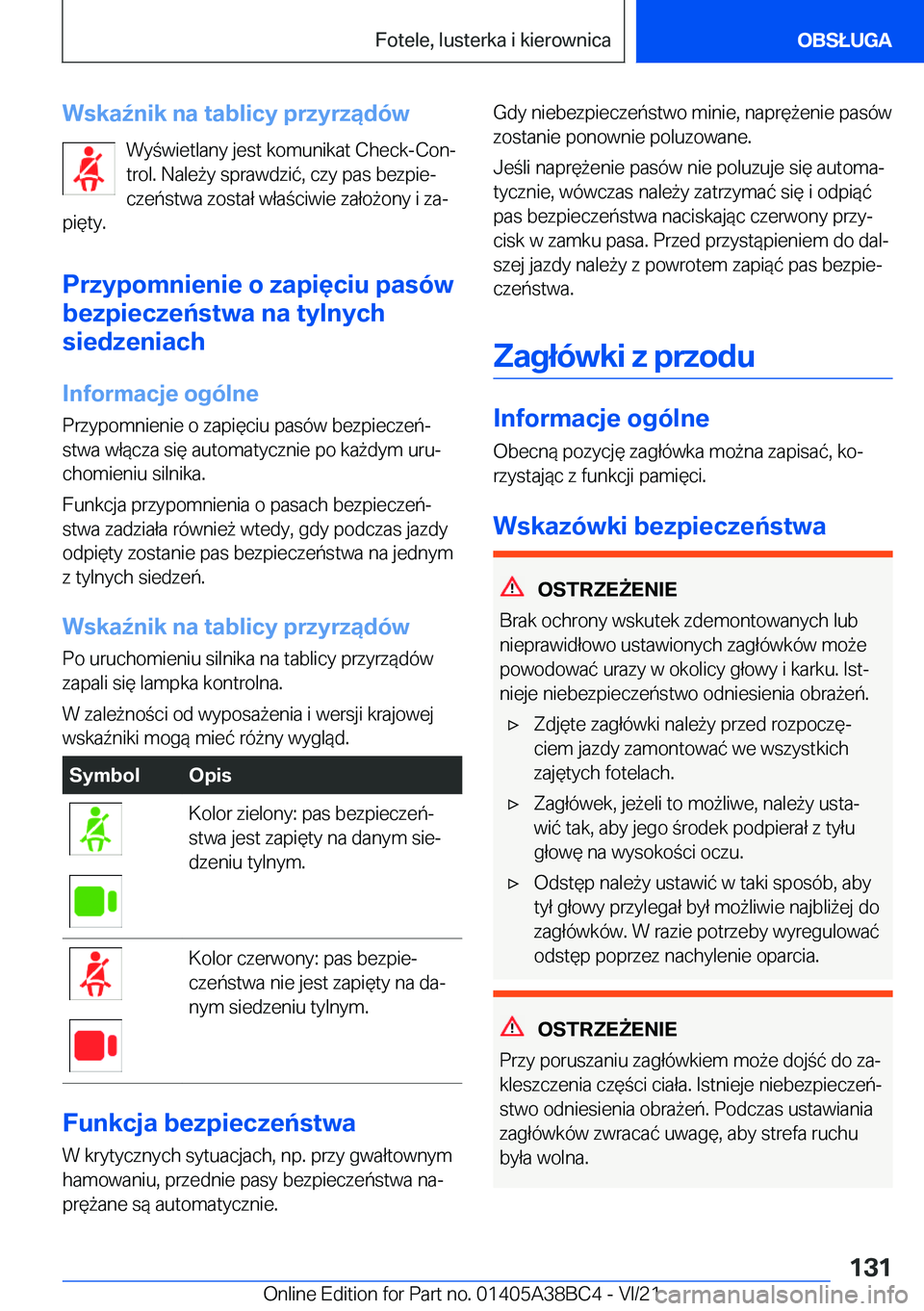 BMW M4 2022  Instrukcja obsługi (in Polish) �W�s�k�a7�n�i�k��n�a��t�a�b�l�i�c�y��p�r�z�y�r�z�ą�d�