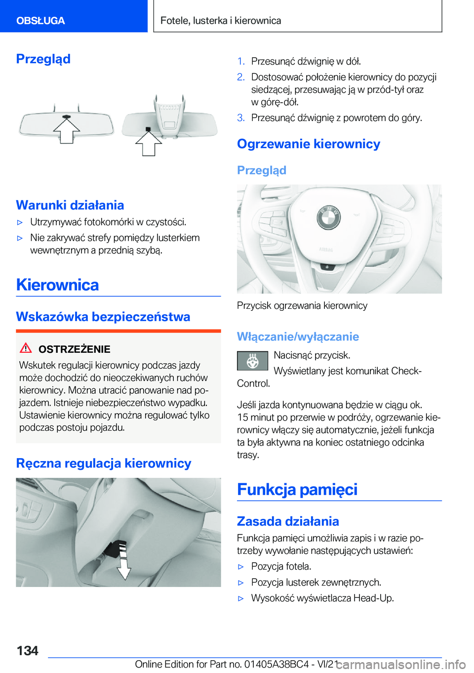 BMW M4 2022  Instrukcja obsługi (in Polish) �P�r�z�e�g�l�ą�d
�W�a�r�u�n�k�i��d�z�i�a�ł�a�n�i�a
'x�U�t�r�z�y�m�y�w�a�
