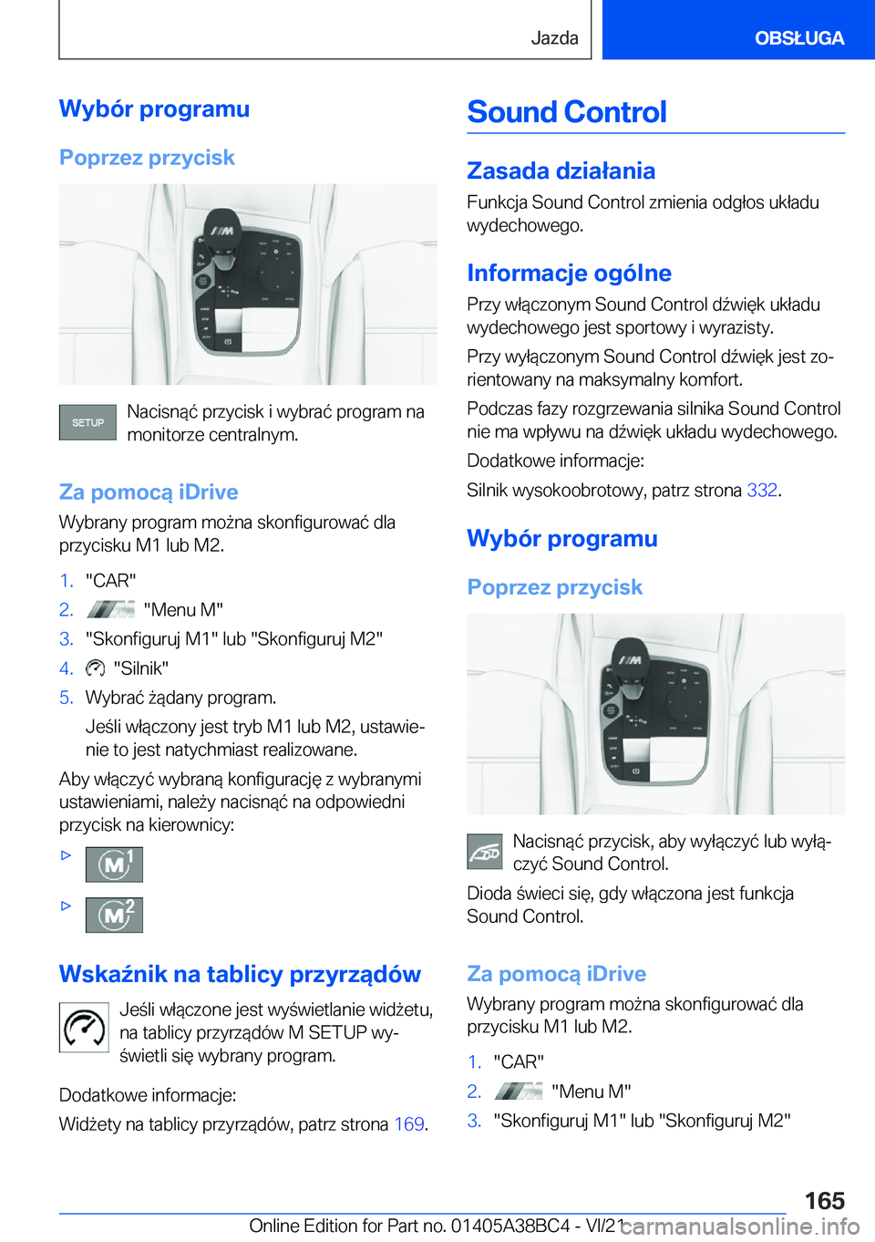 BMW M4 2022  Instrukcja obsługi (in Polish) �W�y�b�