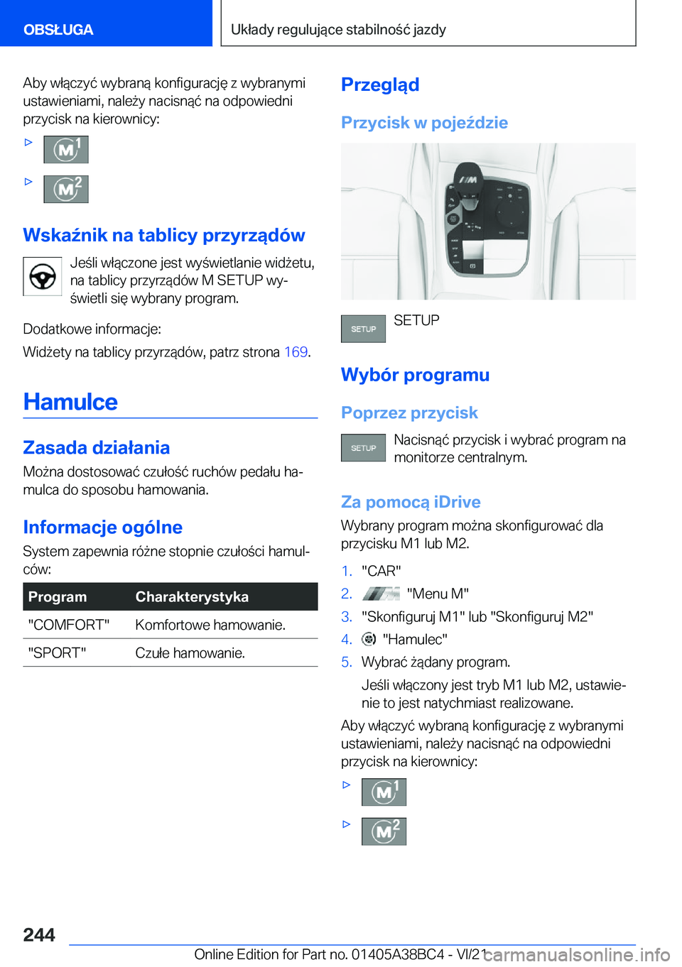 BMW M4 2022  Instrukcja obsługi (in Polish) �A�b�y��w�ł�