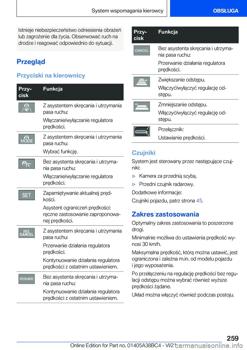 BMW M4 2022  Instrukcja obsługi (in Polish) �I�s�t�n�i�e�j�e��n�i�e�b�e�z�p�i�e�c�z�e�