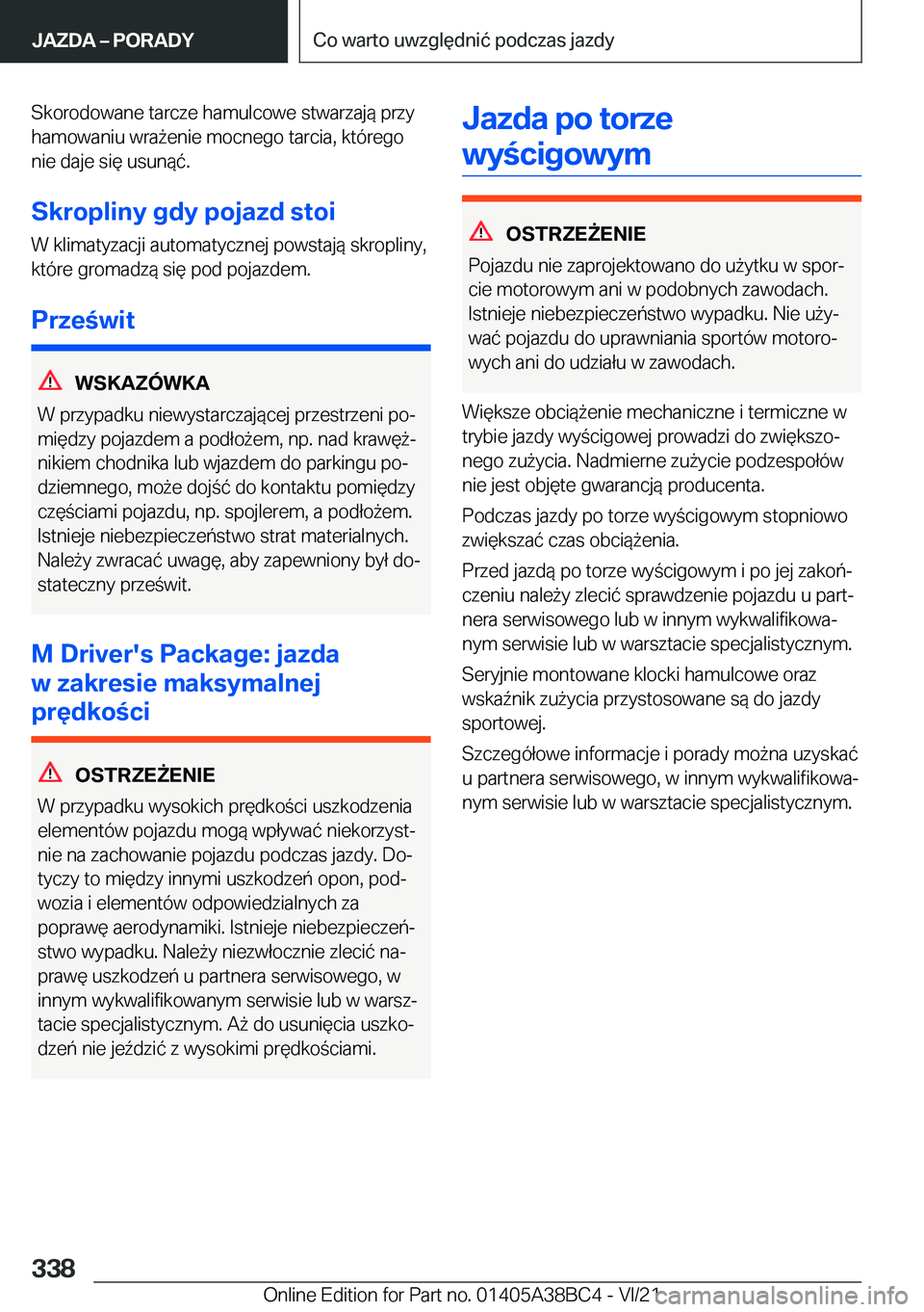 BMW M4 2022  Instrukcja obsługi (in Polish) �S�k�o�r�o�d�o�w�a�n�e��t�a�r�c�z�e��h�a�m�u�l�c�o�w�e��s�t�w�a�r�z�a�j�