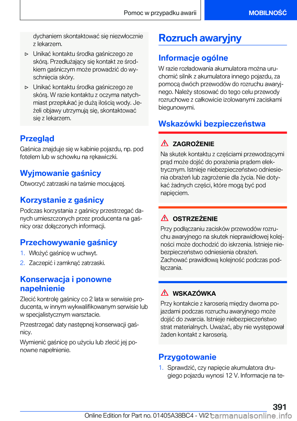BMW M4 2022  Instrukcja obsługi (in Polish) �d�y�c�h�a�n�i�e�m��s�k�o�n�t�a�k�t�o�w�a�