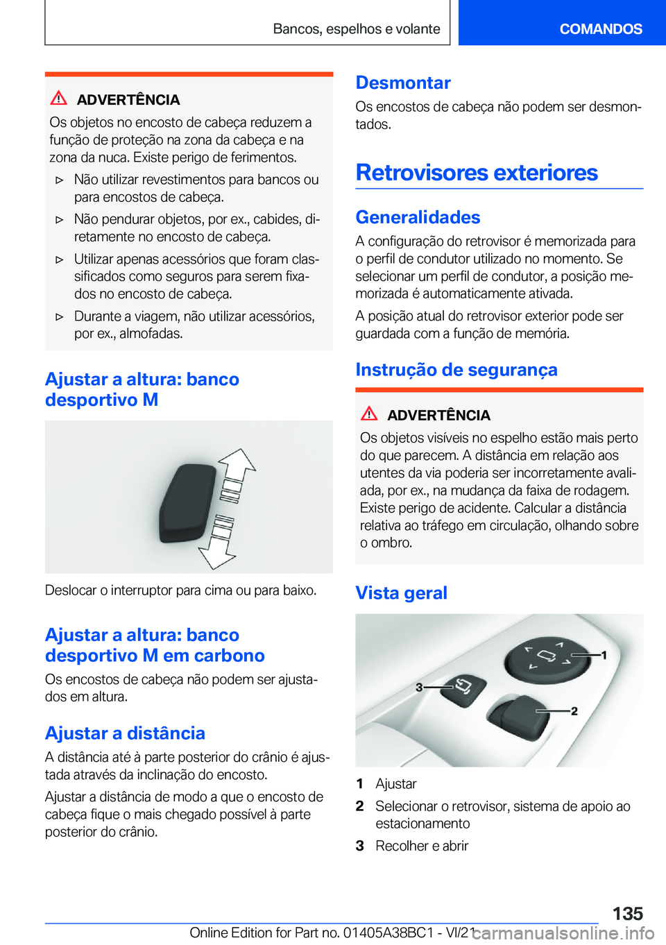 BMW M4 2022  Manual do condutor (in Portuguese) �A�D�V�E�R�T�