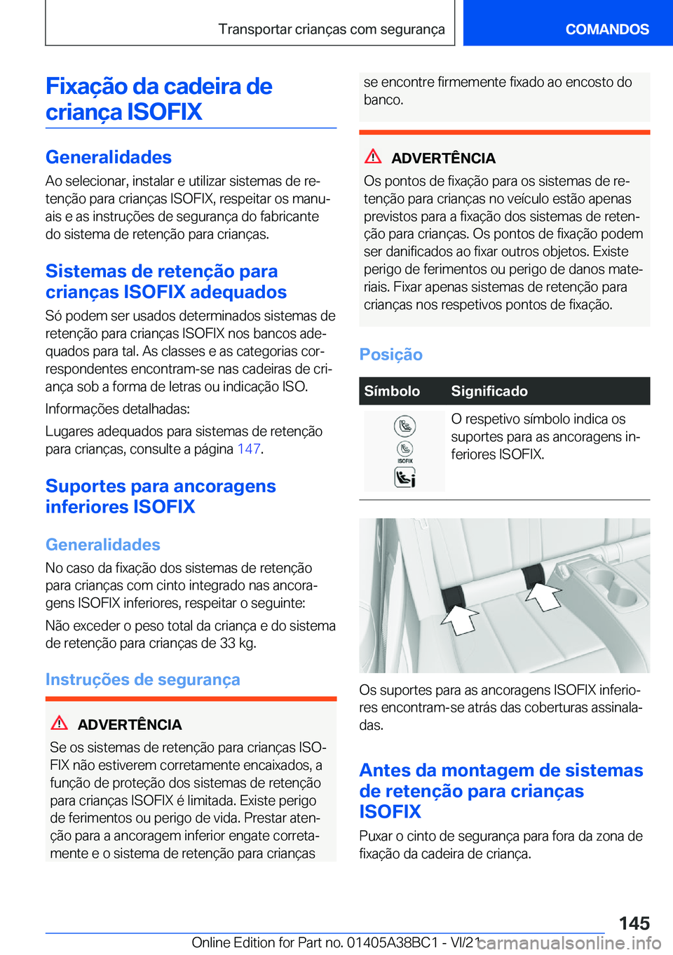 BMW M4 2022  Manual do condutor (in Portuguese) �F�i�x�a�