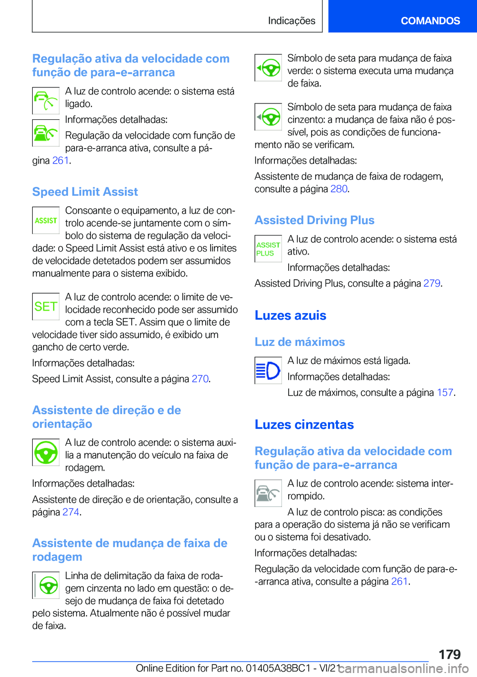 BMW M4 2022  Manual do condutor (in Portuguese) �R�e�g�u�l�a�