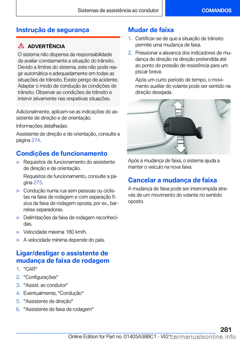 BMW M4 2022  Manual do condutor (in Portuguese) �I�n�s�t�r�u�