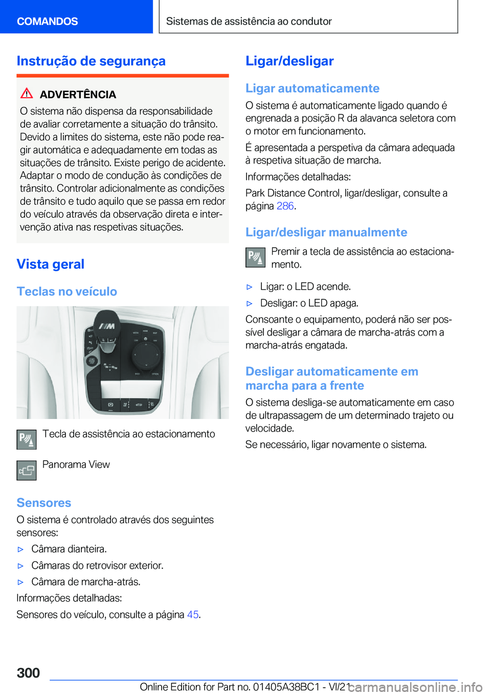 BMW M4 2022  Manual do condutor (in Portuguese) �I�n�s�t�r�u�