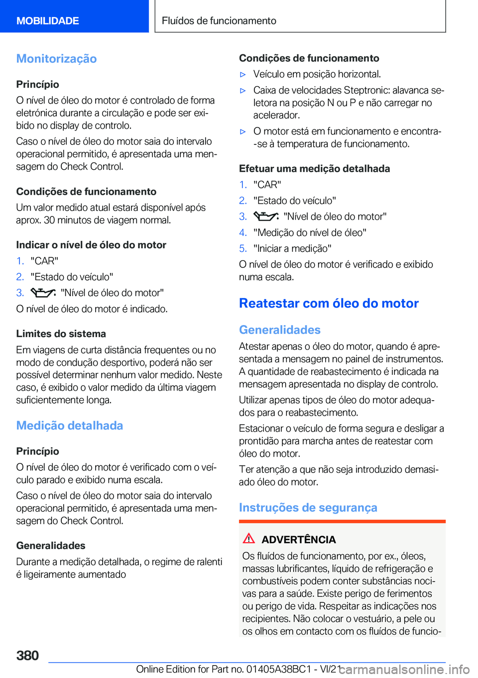 BMW M4 2022  Manual do condutor (in Portuguese) �M�o�n�i�t�o�r�i�z�a�