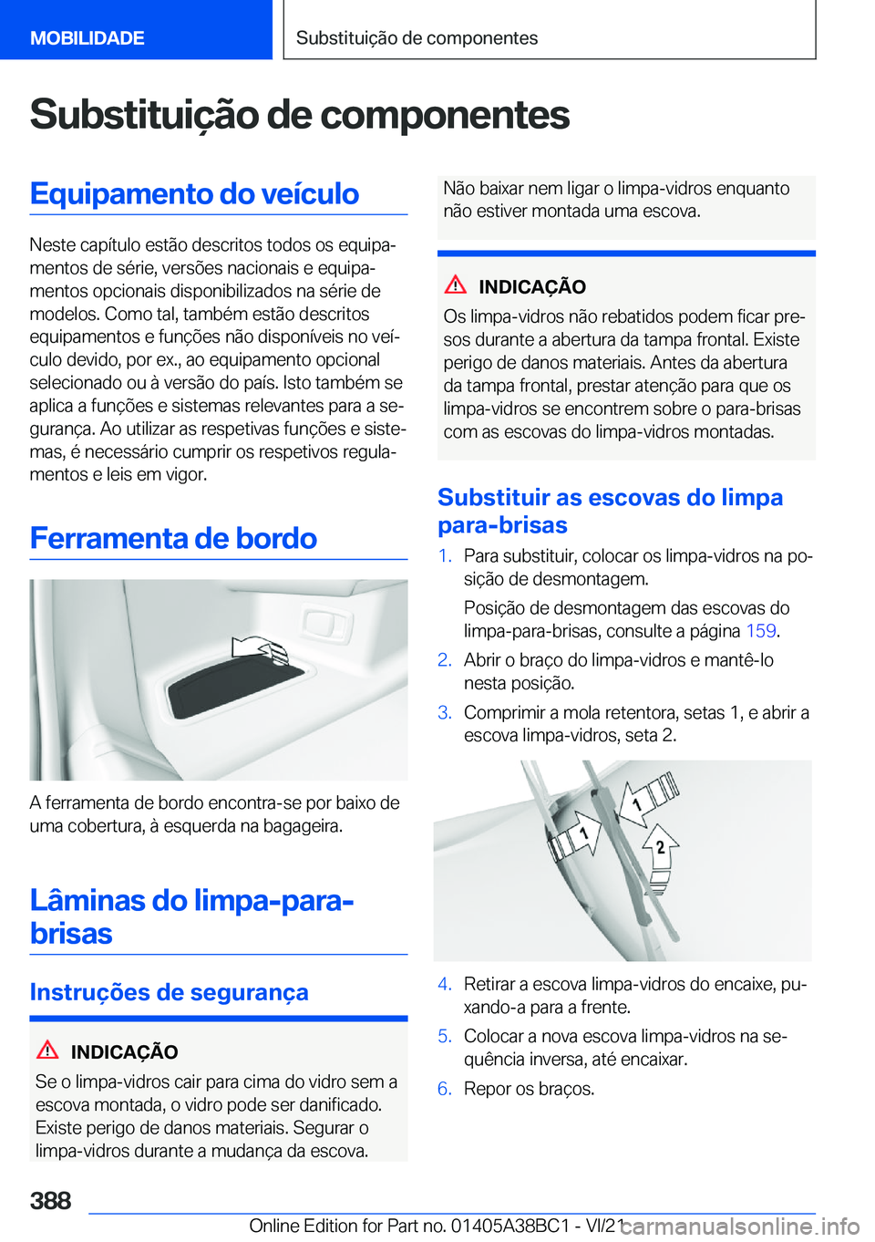BMW M4 2022  Manual do condutor (in Portuguese) �S�u�b�s�t�i�t�u�i�