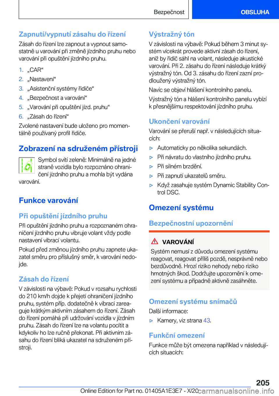BMW M4 2021  Návod na použití (in Czech) �Z�a�p�n�u�t�