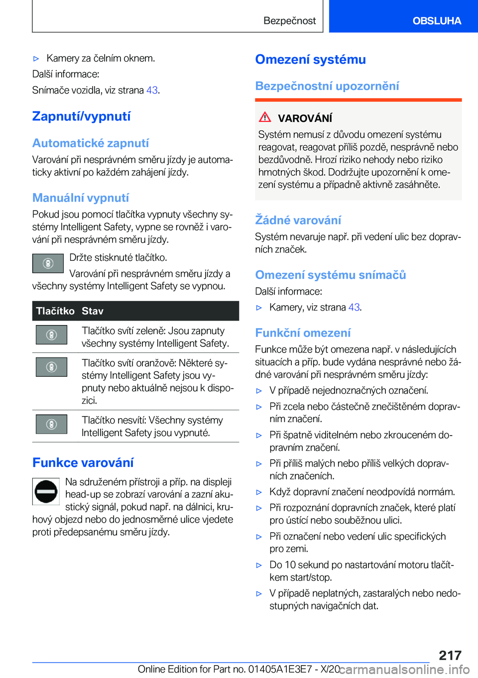 BMW M4 2021  Návod na použití (in Czech) 'x�K�a�m�e�r�y��z�a��č�e�l�n�