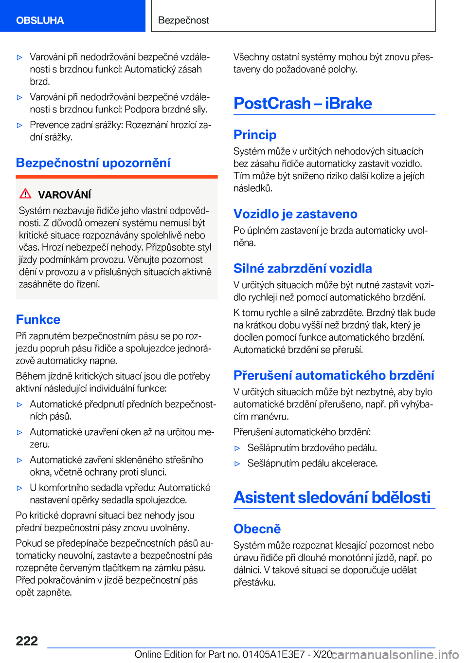 BMW M4 2021  Návod na použití (in Czech) 'x�V�a�r�o�v�