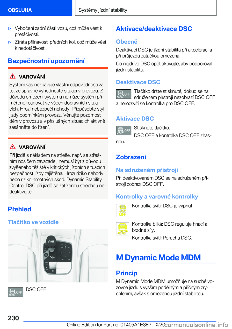 BMW M4 2021  Návod na použití (in Czech) 'x�V�y�b�o�č�e�n�