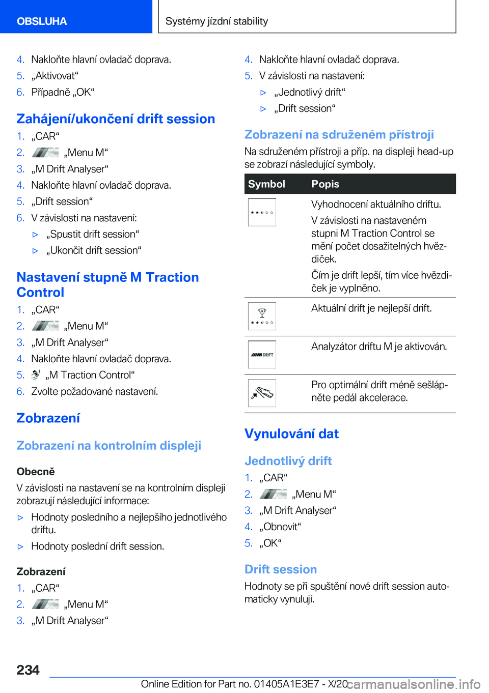 BMW M4 2021  Návod na použití (in Czech) �4�.�N�a�k�l�o�