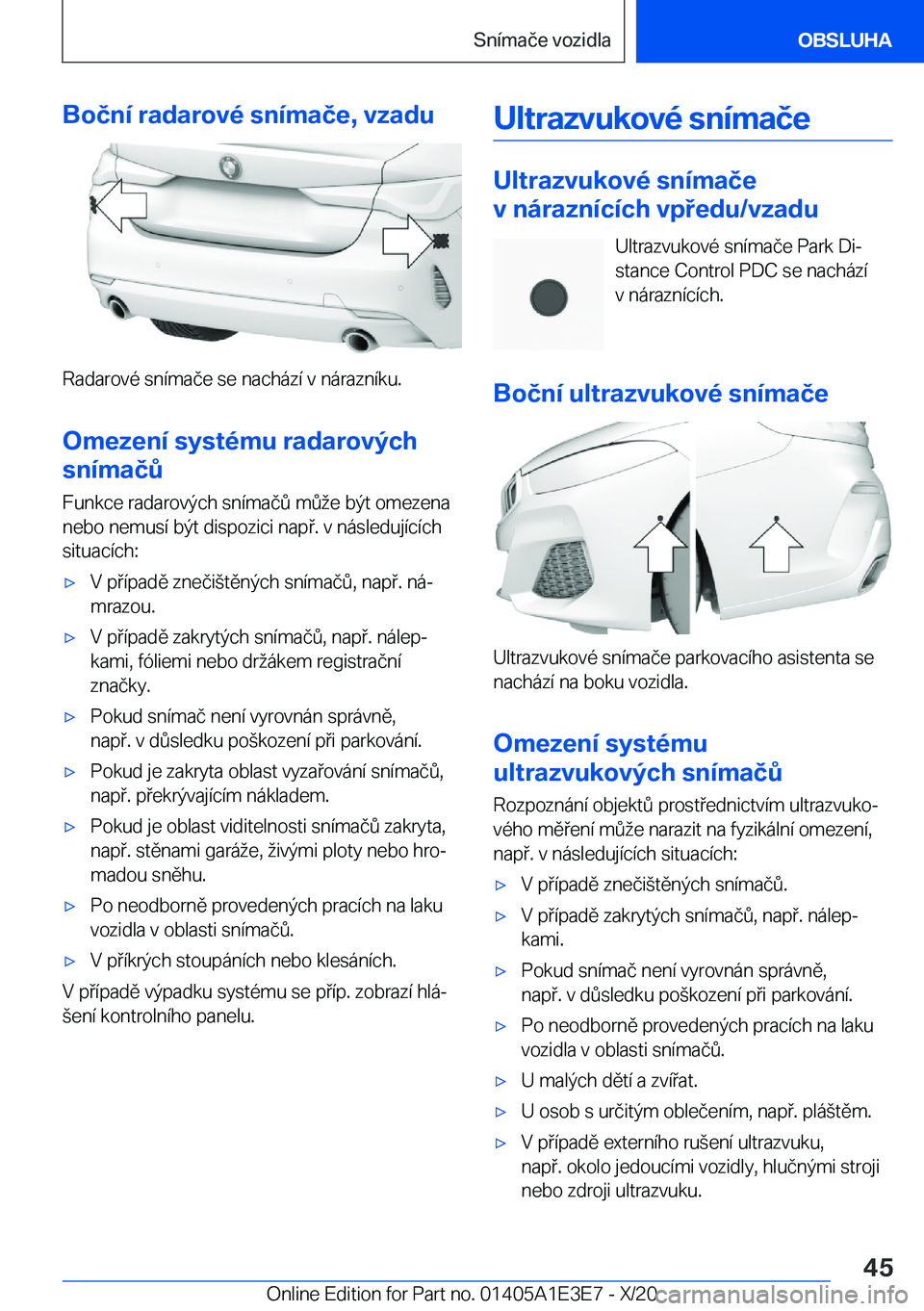 BMW M4 2021  Návod na použití (in Czech) �B�o�č�n�