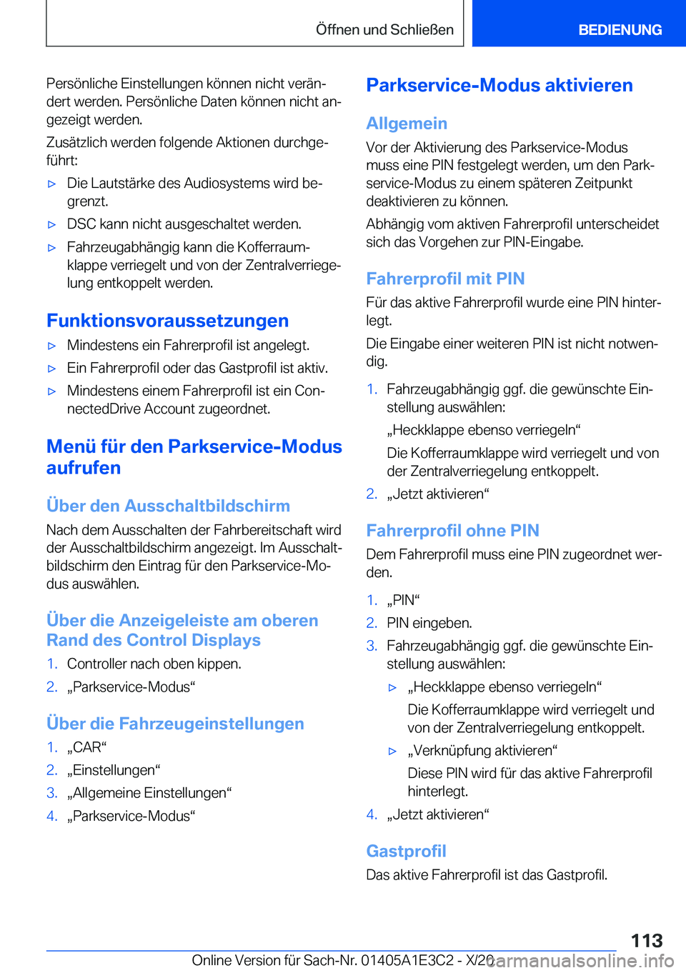 BMW M4 2021  Betriebsanleitungen (in German) �P�e�r�s�