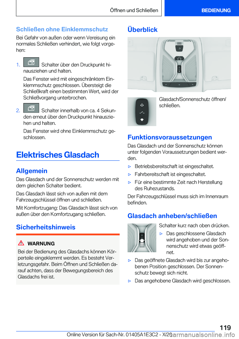 BMW M4 2021  Betriebsanleitungen (in German) �S�c�h�l�i�e�