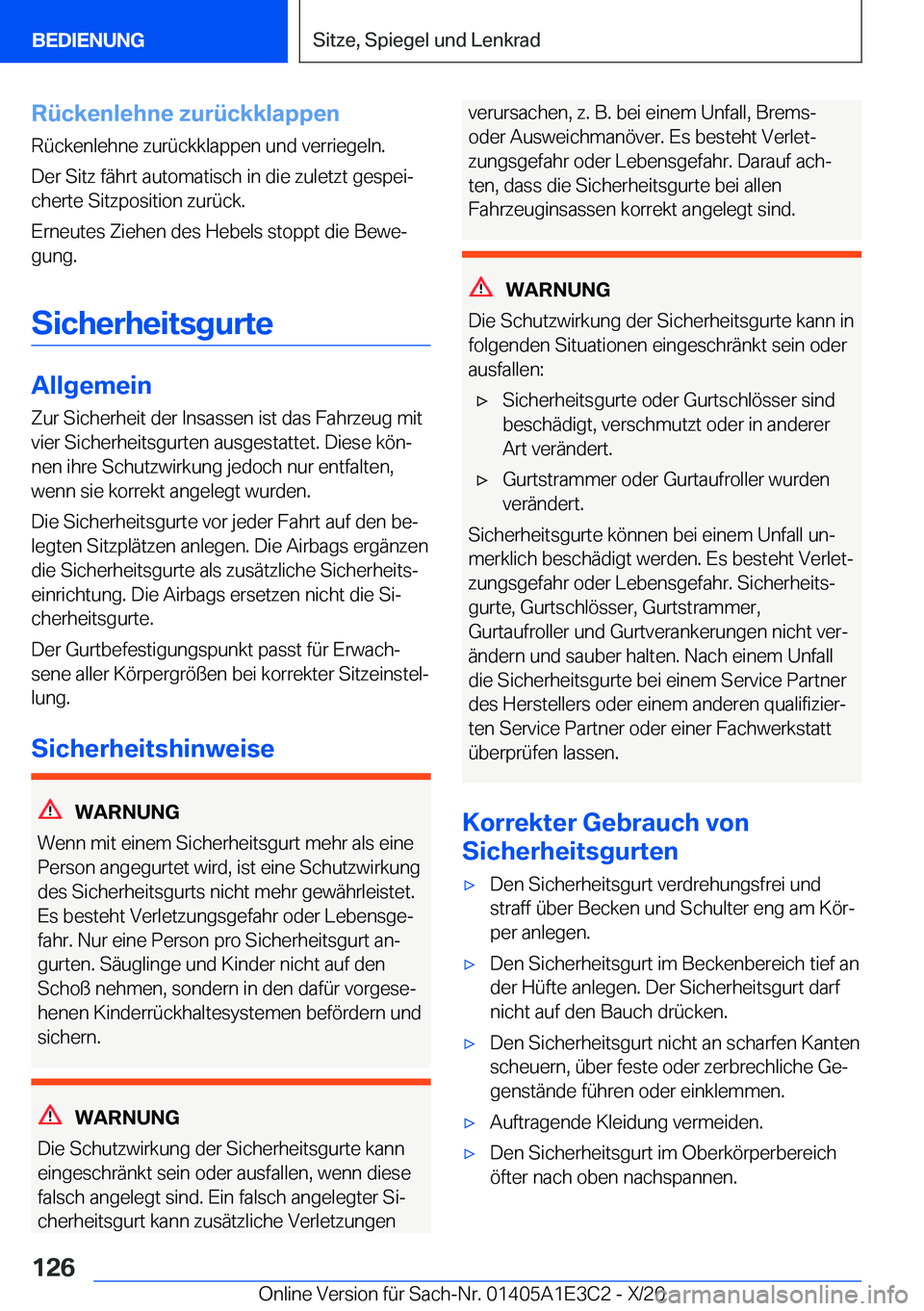 BMW M4 2021  Betriebsanleitungen (in German) �R�