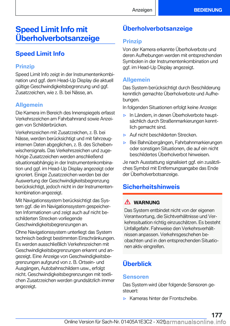 BMW M4 2021  Betriebsanleitungen (in German) �S�p�e�e�d��L�i�m�i�t��I�n�f�o��m�i�t�
