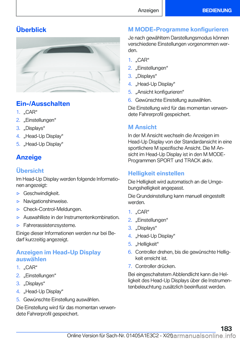 BMW M4 2021  Betriebsanleitungen (in German) �